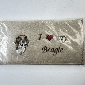 Gift Links I Love My Beagle Dog Puppy Checkbook Cover 2006 #N44344 Faux Suede